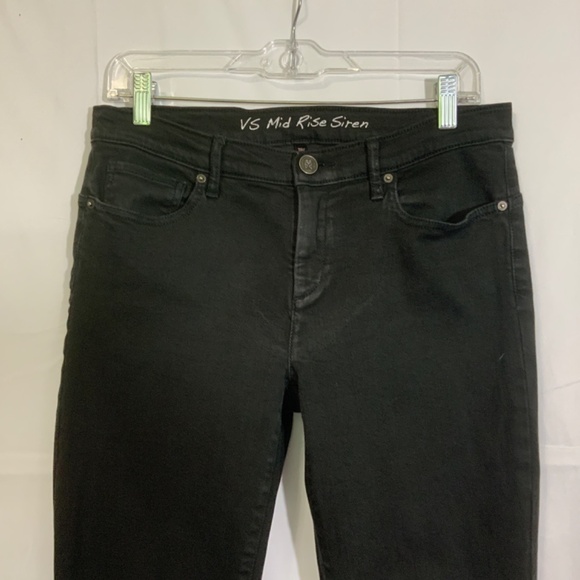 Victoria's Secret Black Denim VS MID RISE SIREN size 8 very good pre-owned cond. - Picture 3 of 13